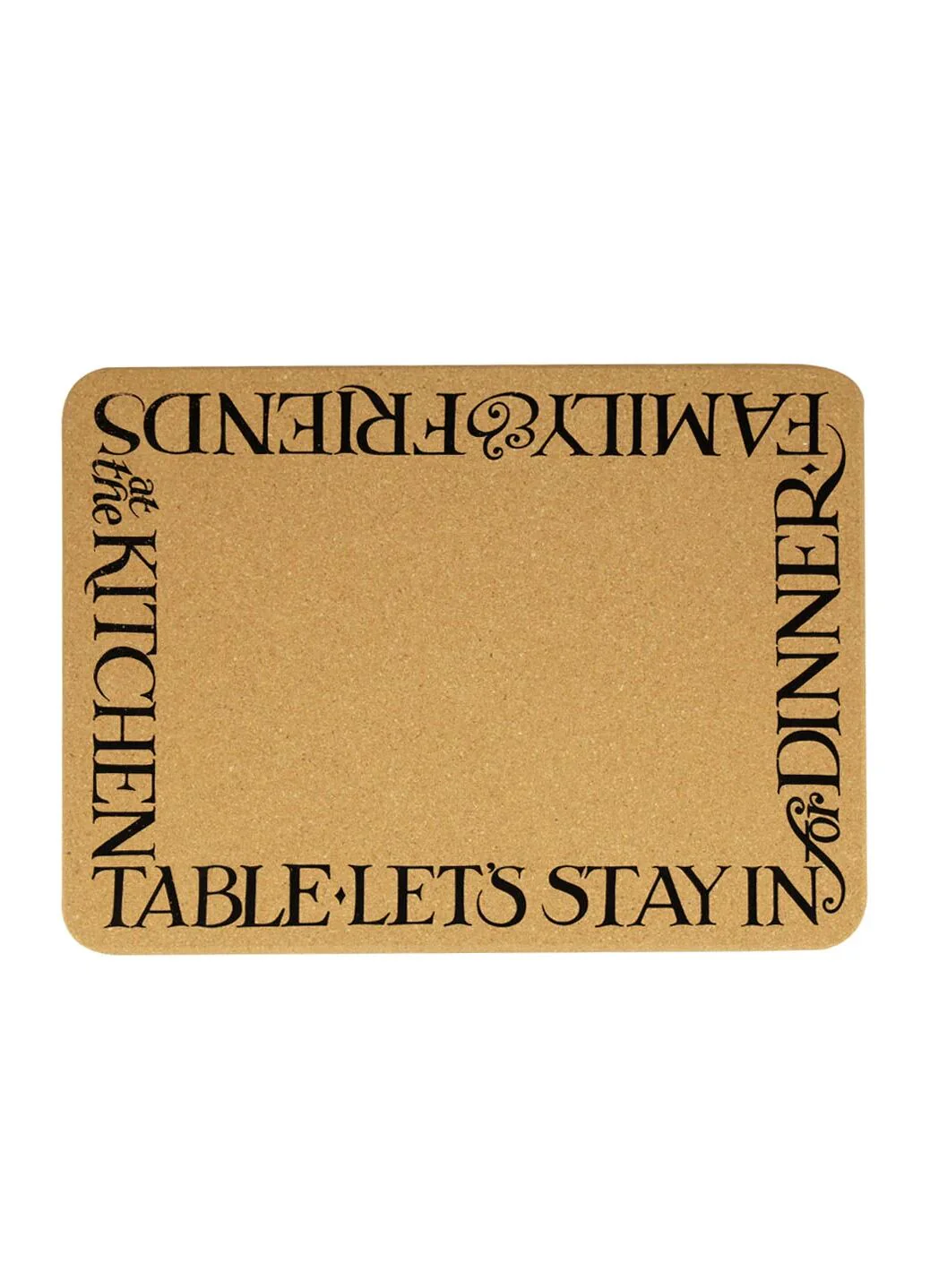 Black Toast Rectangular Cork Placemat - Image 2