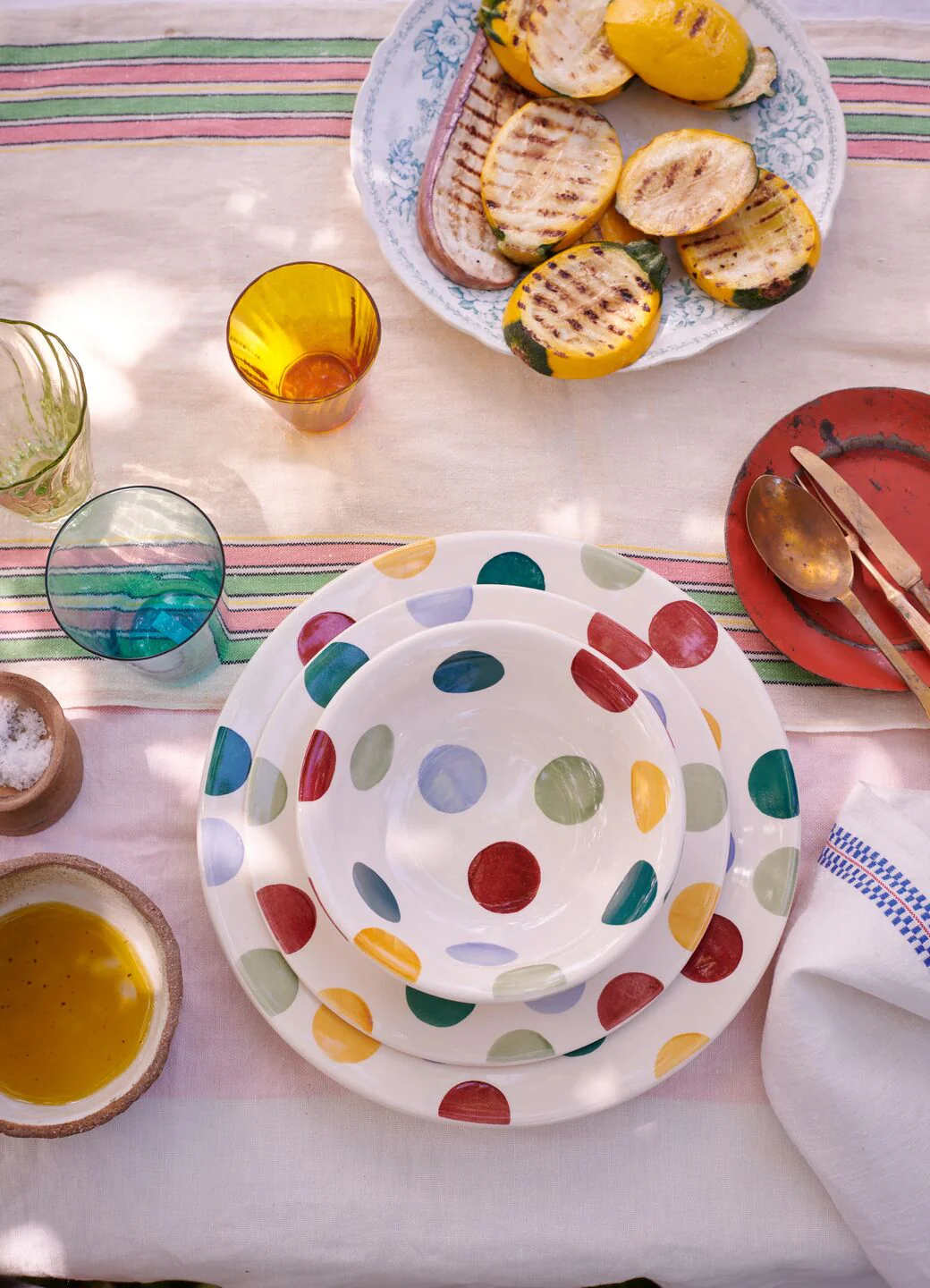 Big Polka Dots Large Dinner Plate, 10.5 Inch - Image 3