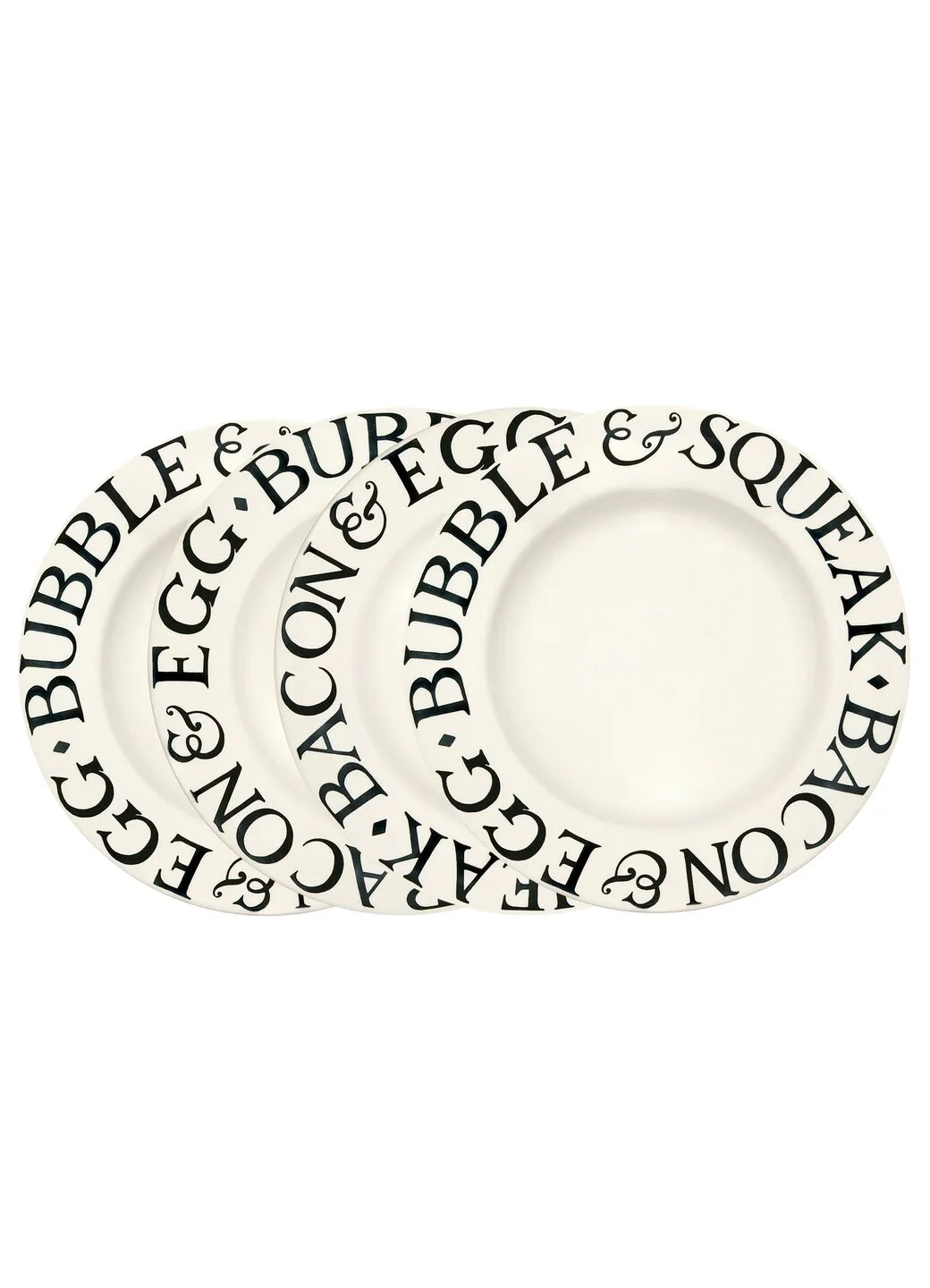 Black Toast Bacon & Egg Large Dinner Plate, 10.5 Inch - Set of 4 - Image 2