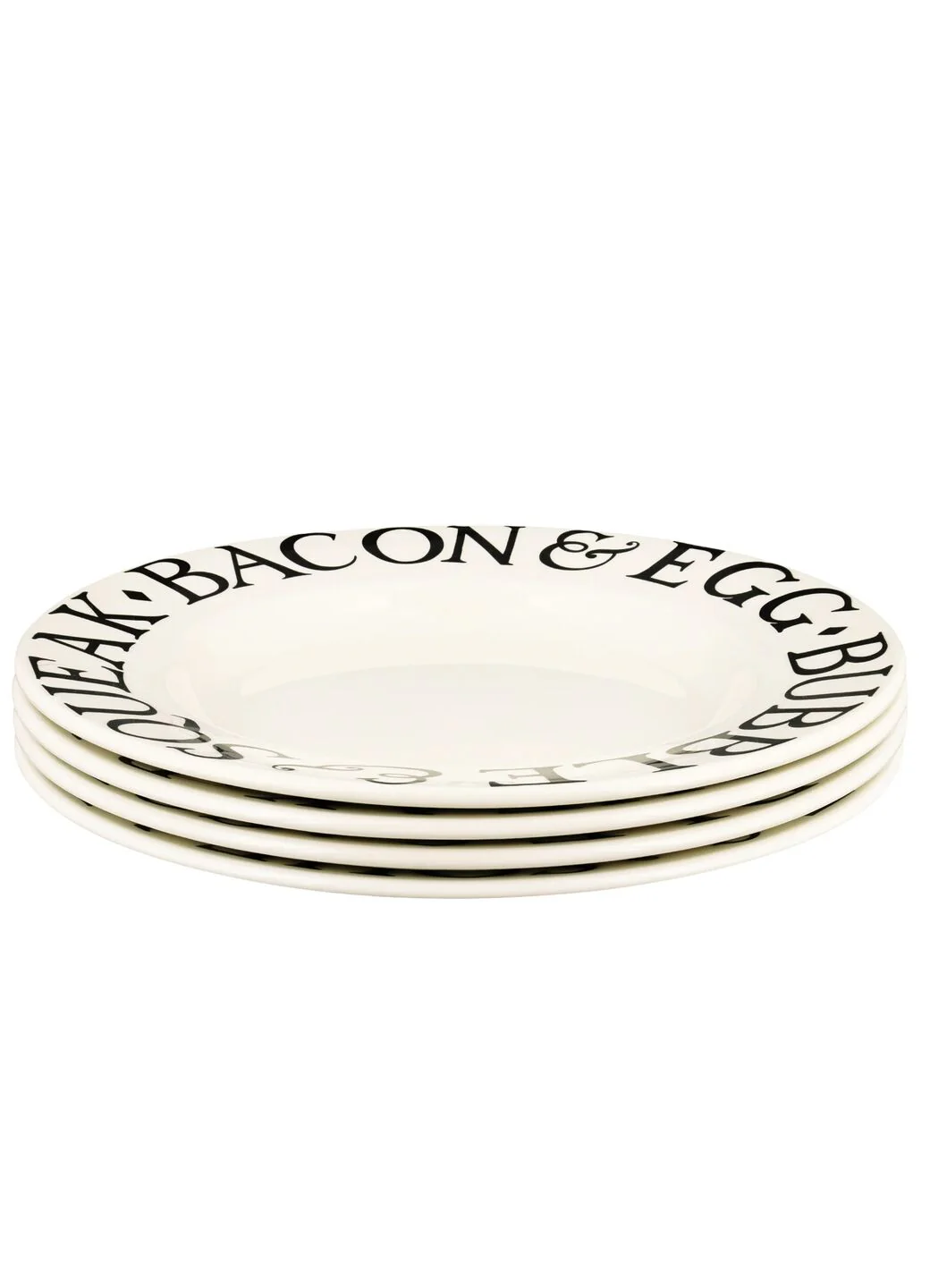 Black Toast Bacon & Egg Large Dinner Plate, 10.5 Inch - Set of 4 - Image 5