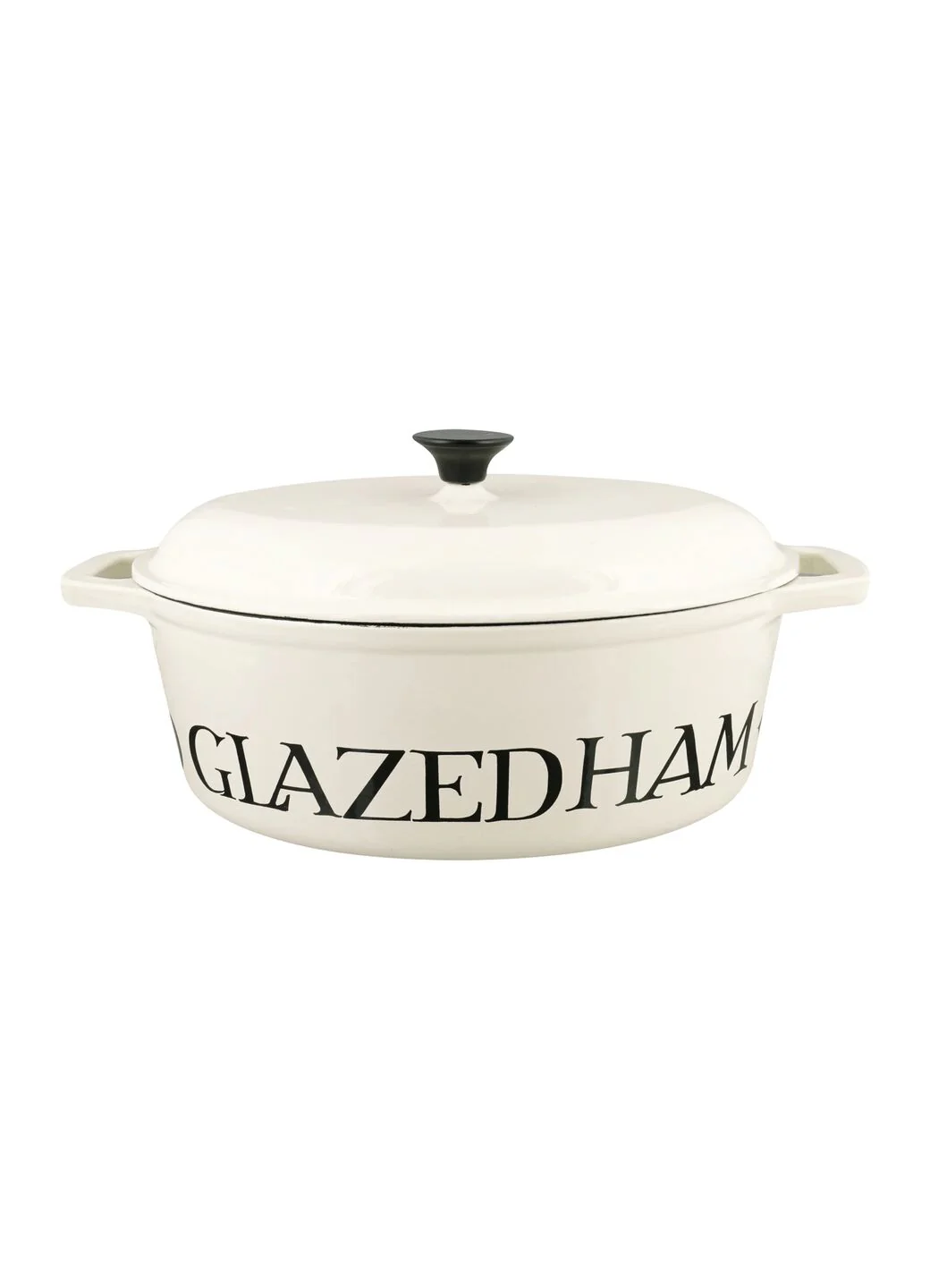Black Toast Cast Iron Oval Casserole Pot - Image 2