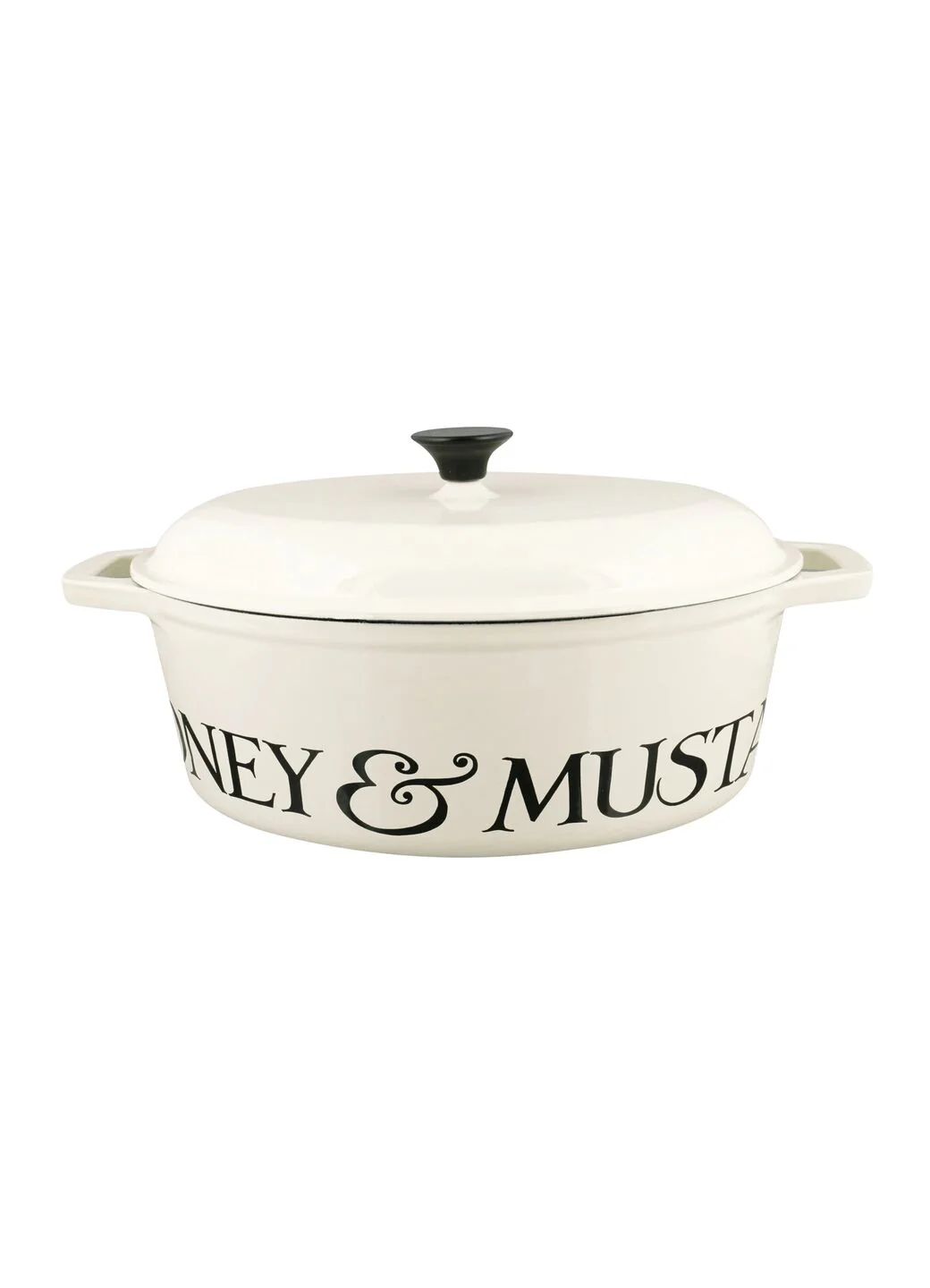 Black Toast Cast Iron Oval Casserole Pot - Image 4