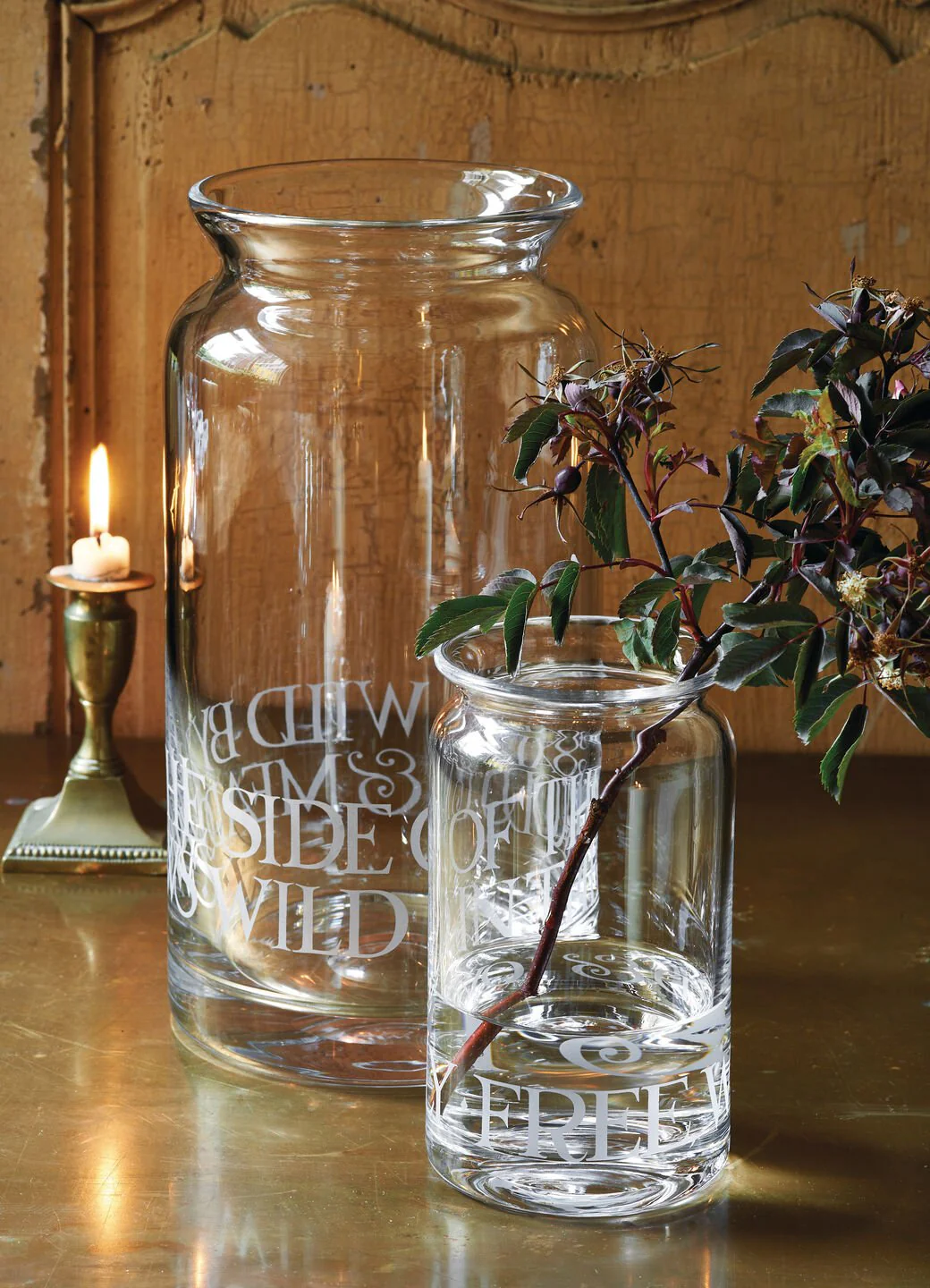 Black Toast Large Crystal Glass Jar Vase - Image 3