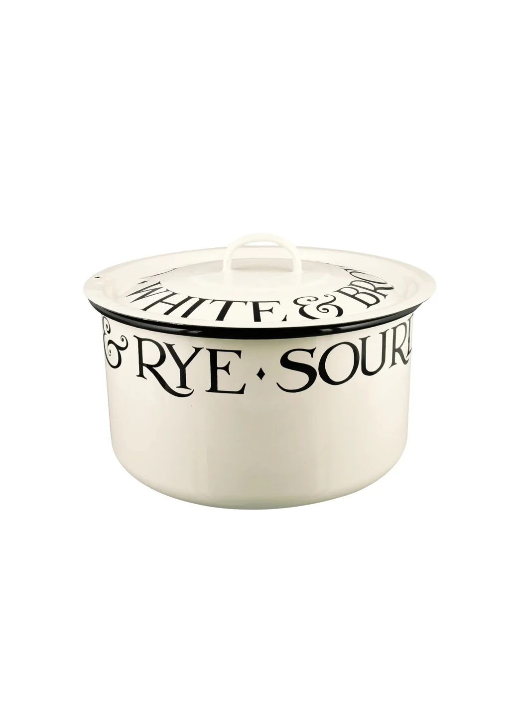 Black Toast Medium Enamel Bread Bin - Image 3