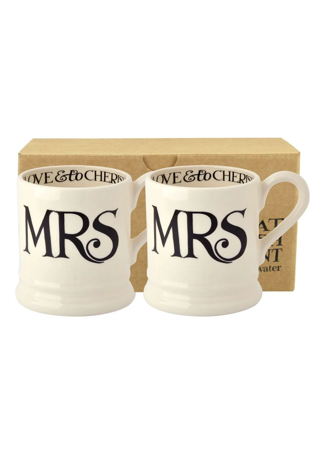Black Toast 'Mrs & Mrs' Set of 2 1/2 Pint Mugs Boxed - Image 2