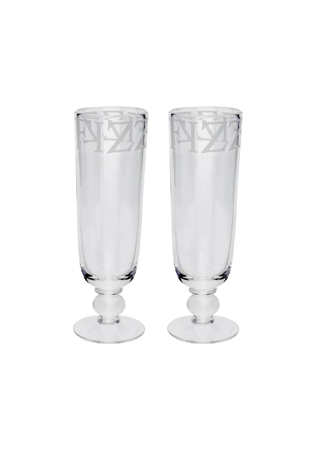 Black Toast Set Of 2 Crystal Glass Flutes - Image 2