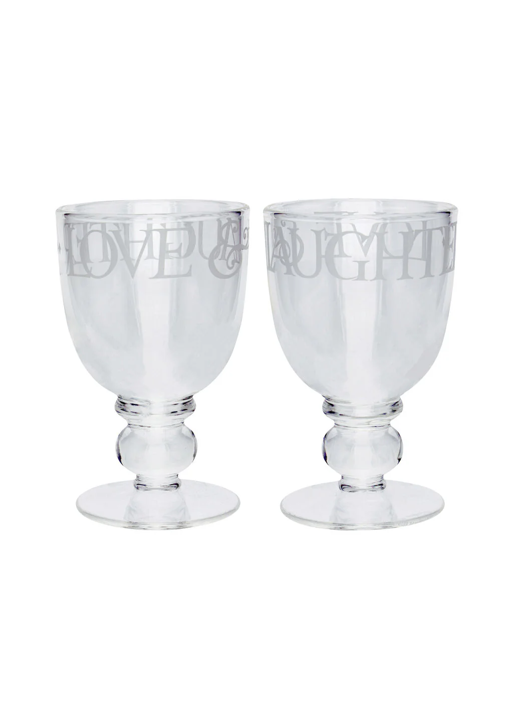 Black Toast Set Of 2 Large Wine Crystal Glasses - Image 2