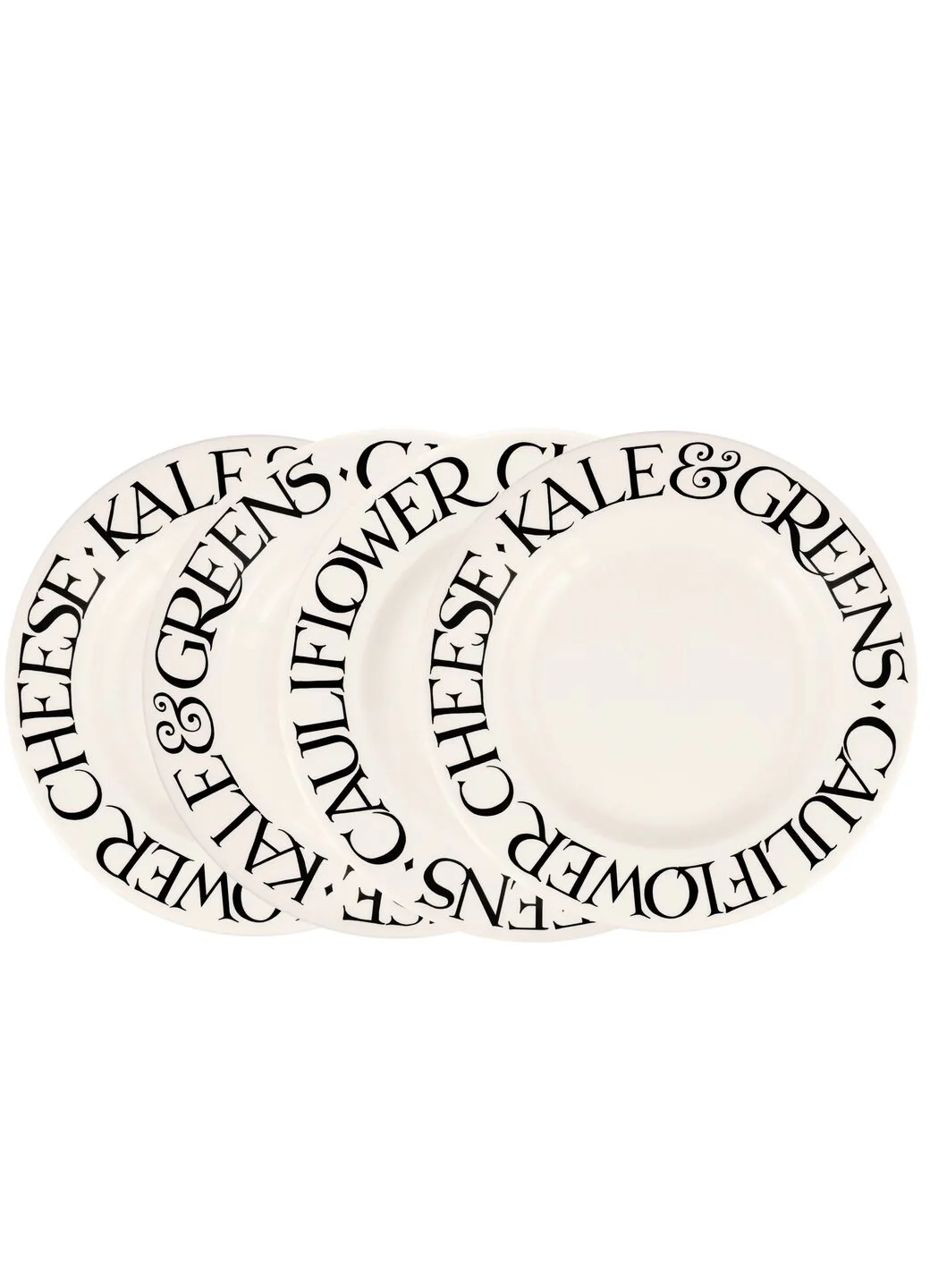 Black Toast Veggies Large Dinner Plate, 10.5 Inch - Set of 4 - Image 2