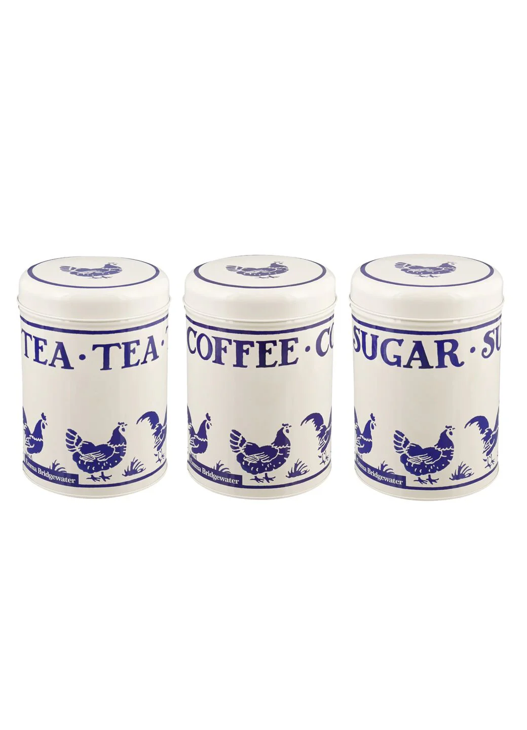 Blue Hen Set Of 3 Round Tin Caddies - Image 2