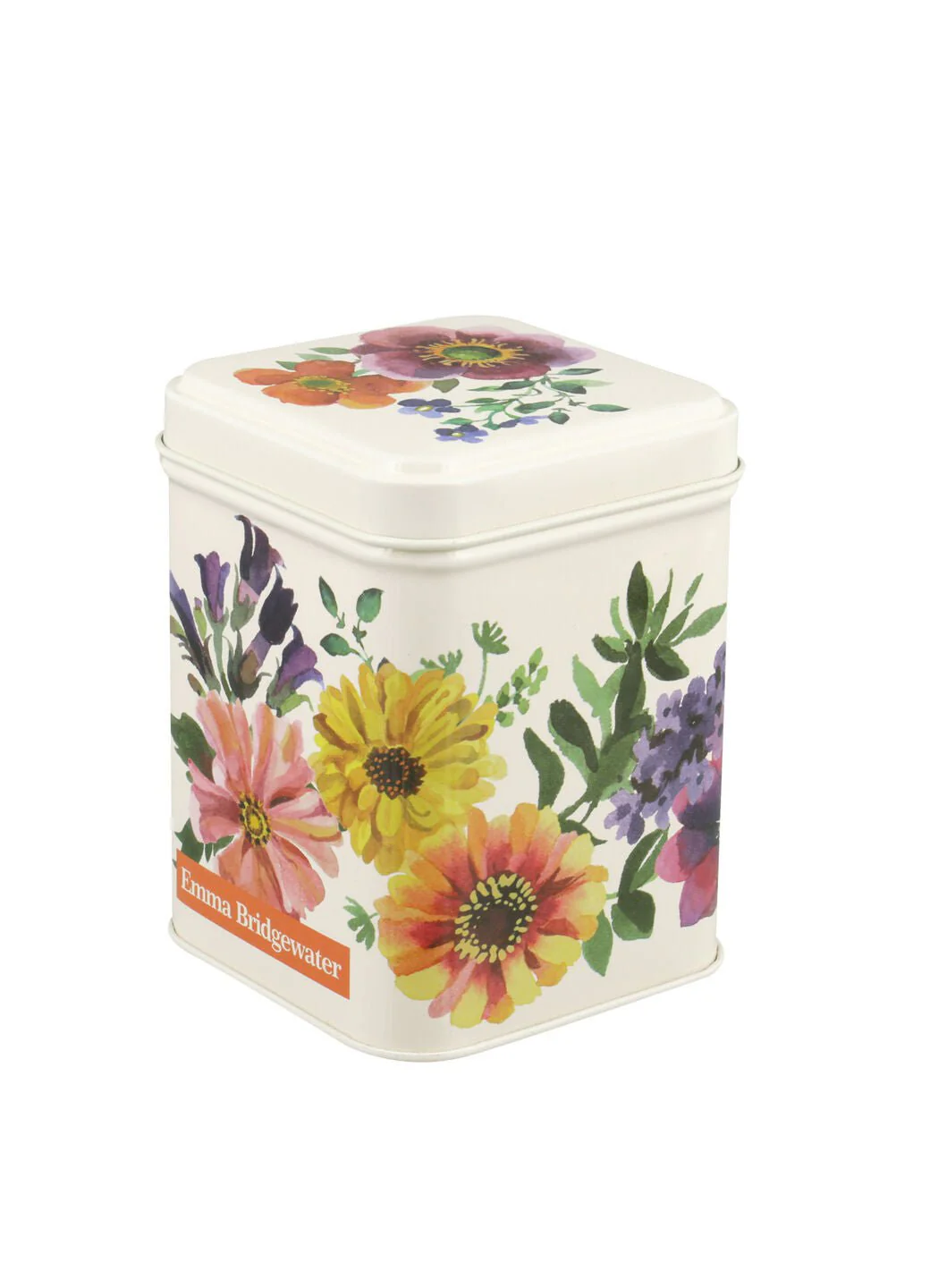 Garden Flowers Small Square Tin Caddy - Image 2