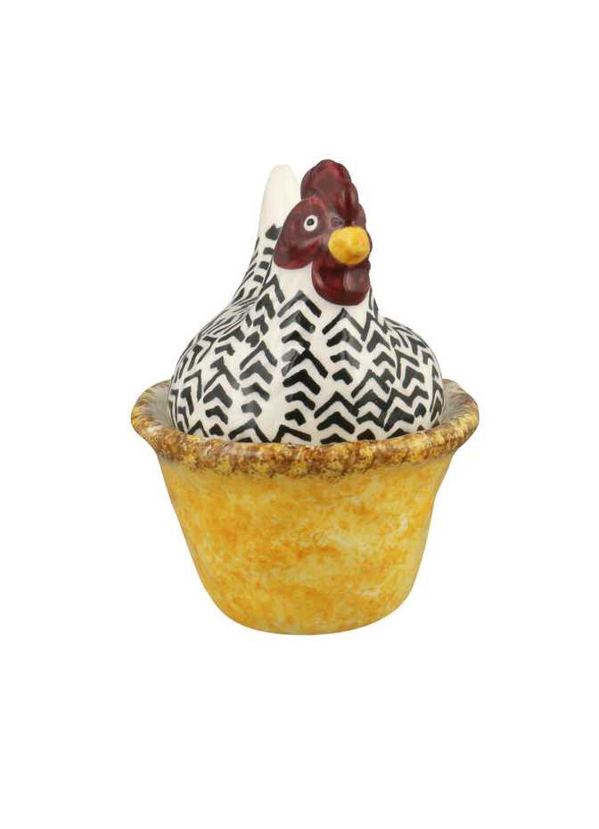 Handpainted Silver Small Hen On Nest - Image 4