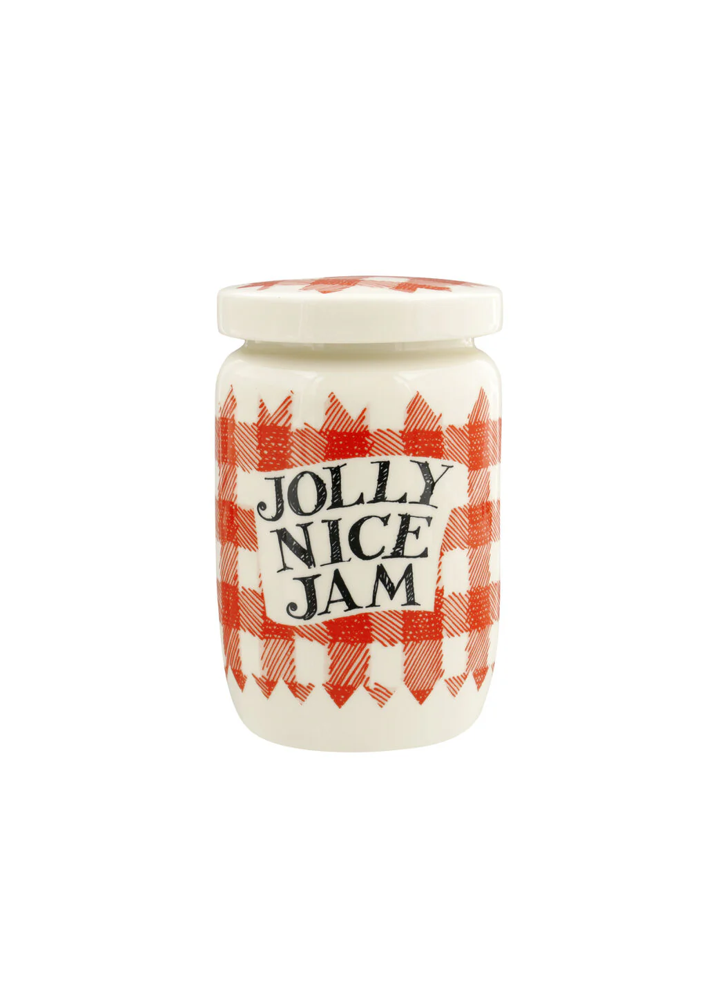 Red Gingham Jolly Nice Jam Medium Jam Jar With Lid - Image 2