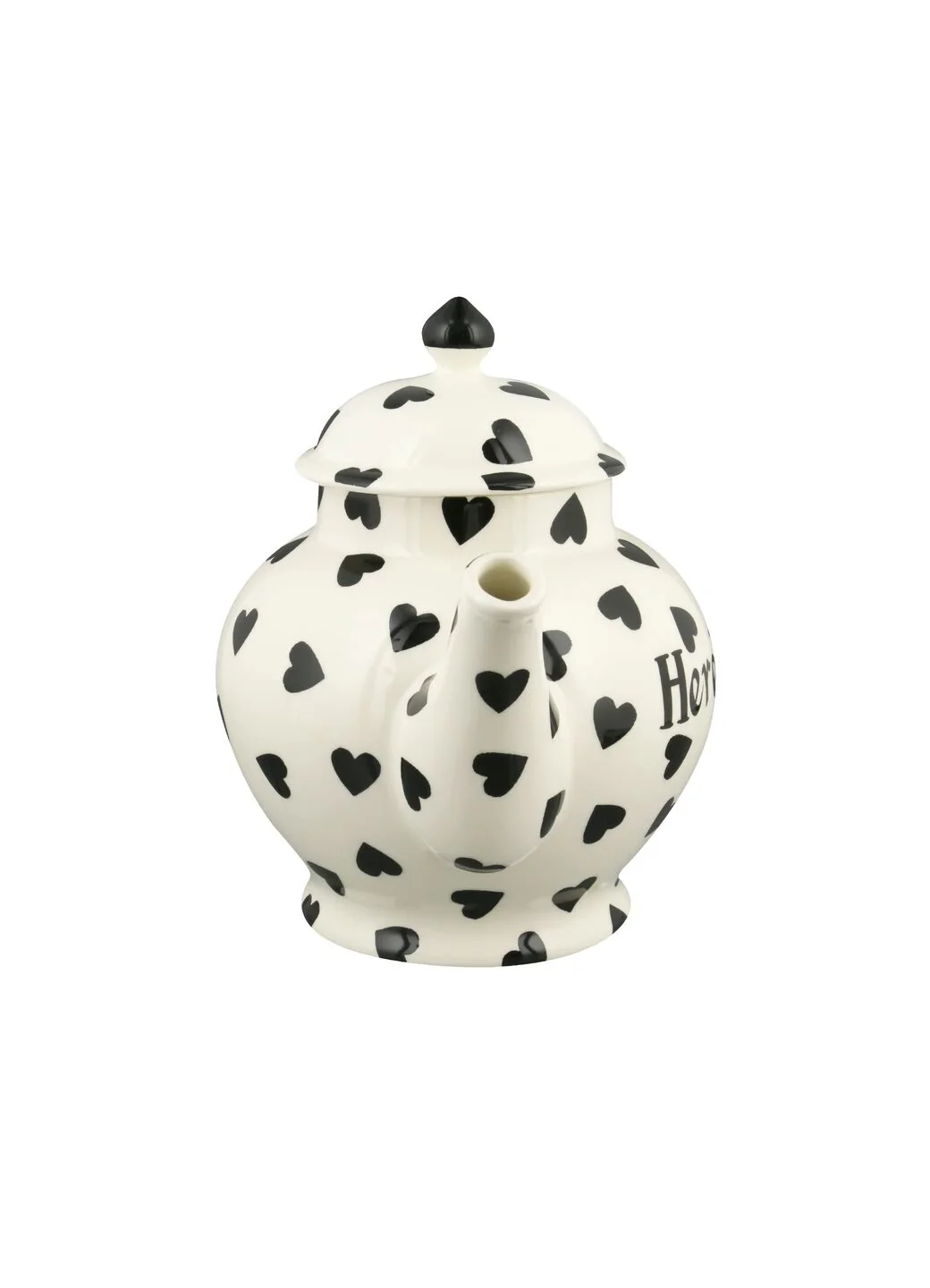 Personalised Black Hearts 4 Mug Teapot - Image 4