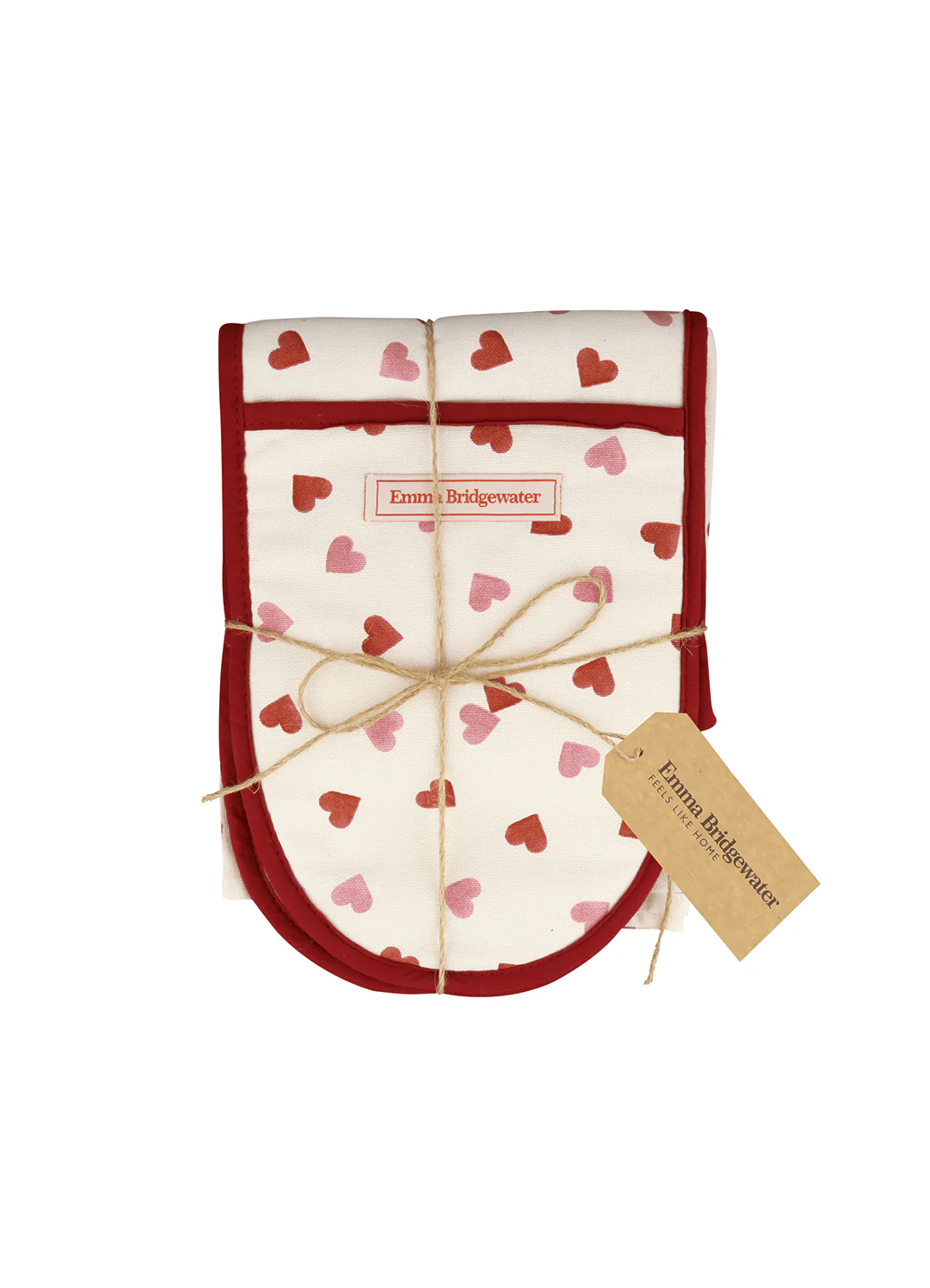 Pink Hearts Tea Towel & Double Oven Glove Set - Image 5
