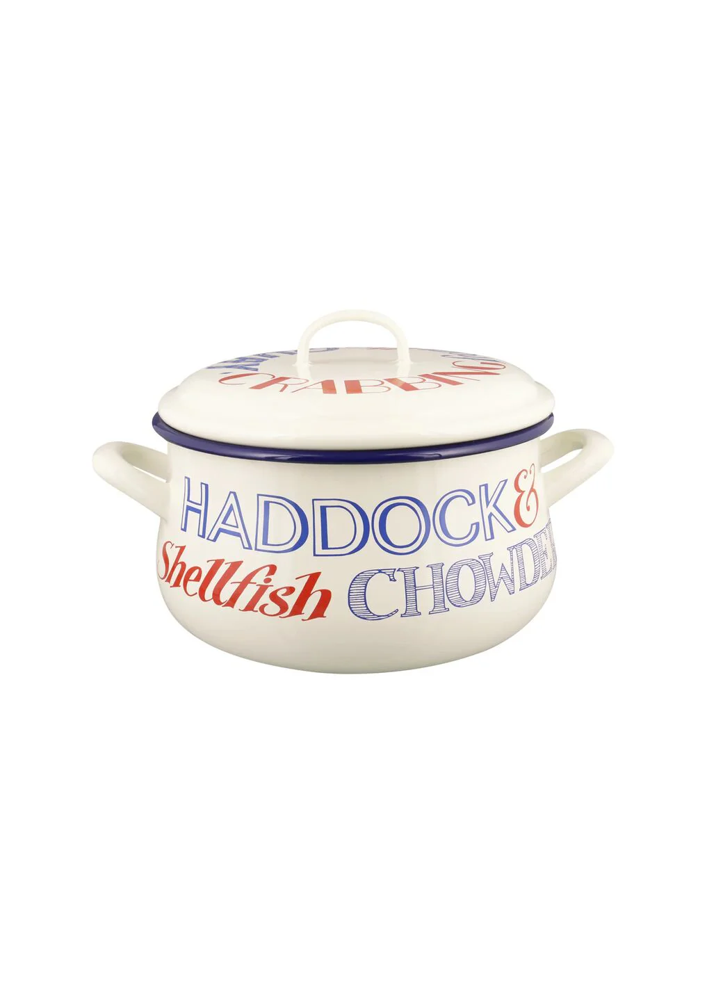 Red & Blue Toast Medium Enamel Cooking Pot - Image 2