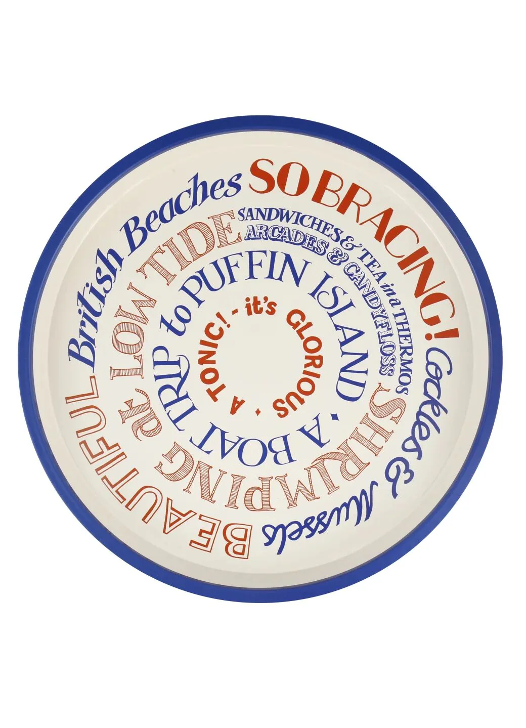 Red & Blue Toast Round Tin Tray - Image 2